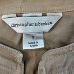 Christopher & Banks  Khaki OpenFront Jacket Womens Small Buckle Detail Front/Cuff Photo 2