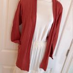 Madewell Burnt Orange Ribbed Hem Knit Sweater Cardigan Sz Medium GUC *one flaw* Photo 1