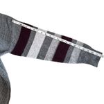 Nine West  Gray Mock Neck Sweater – Striped Sleeve Knit,‎ Women's Size M Photo 6