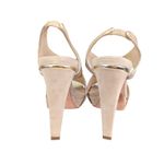 Diane Von Furstenberg  Julia Suede Women 9 Slingback Platform Heel Beige Gold DVF Photo 4