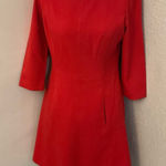 Vince Camuto  Coral Sheath Dress 6 Fit & Flare Boat Neck Pockets Classic Dopamine Photo 0
