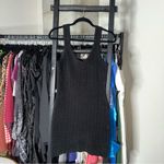 Alexander Wang  Black Chenille Raised A Logo Tank Jacquard Mini Dress Photo 8