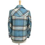 Sundance  Wool Blend Plaid Double Breast Coat Twee Boho Blue size XS Petite Photo 6