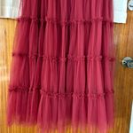 Ivy City Co Dark Red Anastasia Midi Dress Holiday Tulle Sequin Party Flutter XL Photo 7