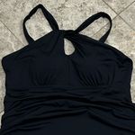 Lands End High Neck Multi Way Tankini Swim Top Black Large Photo 2