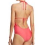 Ella Moss  orange peach crochet one-piece swimsuit size M Photo 2