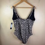 Nicole Miller NWT 2X One Piece Cheetah Print Sand Stone Color Swimsuit Travel Photo 4