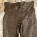 Spanx  Brown Snakeskin Faux Leather Leggings Photo 3