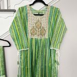 Cotton Nayra Cut Beautiful Kurti Set Indian Women Wedding Wear Ethnic Kurta Set Green Size XL Photo 2