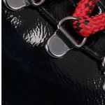 Schutz  Patent Leather Hiking Boots Booties,‎ Red Laces/Black, Size 6.5, NWOT Photo 3