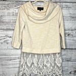 Sunday in Brooklyn Anthropologie  Cowl Neck Layered Lace Boho Blouse M Photo 0
