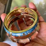 Elegant Blue and Beige Bracelets with Crystal Accents Photo 4