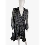 Anthropologie dRA Cicero Wrap Asymmetric Dress Ruffle Plaid Boho Blue - Large Photo 1