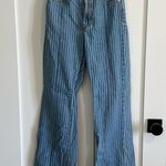 Revice Denim  Women's 26 Railroad Stripe Venus Flare Jeans Light Wash Star Back Photo 0