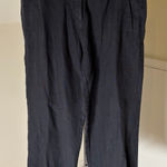 Poetry  EUC Women's Gray Cropped 100% Linen Pants Size 16 Photo 0