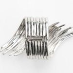 ZARA Silver Zinc Metal Trinny Tiffany Style Zinc Steel Bracelet Cuff Photo 4