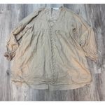 Mable Linen Pintuck Long Sleeve Babydoll Dress in beige Size S Tan Photo 7