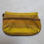 Liz Claiborne  Striped Canvas Cosmetic Bag – Leather Trim Makeup Pouch Photo 6