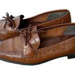 Naturalizer  Women's Brown Leather Croc Embossed Loafer Slip-ons Size 8.5 Photo 0