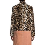 Trina Turk NWT  Reprise Leopard Faux Fur Moto Jacket Size 12 Photo 3