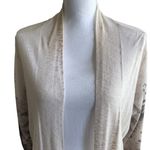 Coldwater Creek  Women Cardigan XL Ivory Longline Waterfall Open Front Neutral‎ Photo 8