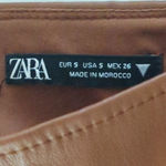 ZARA  Brown Corset Faux Leather Bustier Tube Chic Women's Small Coastal Cowgirl Photo 5