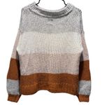 Gap  Sweater Wool Alpaca Blend Striped Knit Pullover Cream Gray Womens Sz Medium Photo 1