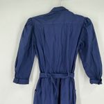 Vintage 70s Foxy Lady Jumpsuit Navy Blue Belted Size 8 Rosie the Riveter Costume Photo 6