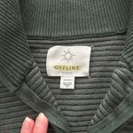 Aerie Offline Home Stretch Green Ribbed Quarter Zip Sweater Sweatshirt Size XS Photo 2