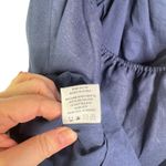 Staud Epona Sheath Dress Large Ring Detail Short Sleeve Cutout Linen Mini Navy L Blue Photo 15