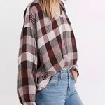 Madewell  Highroad Popover Long Sleeve V-Neck  Shirt in Schorr Plaid NWT Sz M Photo 9