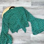Urban Outfitters ‎ green printed tie front cropped blouse Photo 5