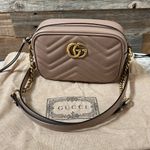 Gucci GG Marmont Mini Shoulder Bag Dusty Pink Gold Hardware # 448065DTD1T5729 Photo 1