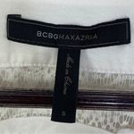 BCBGMAXAZRIA Erid Lace Illusion Stripe Tunic Blouse Gardenia White Small Photo 8