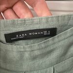 ZARA 100% Linen Army Green Culottes w/Side Zipper SZ Medium Photo 7