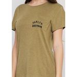 Harley Davidson Women’s Large T Shirt Olive Tour Of Duty Pocket Relaxed Fit Tee Photo 0