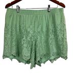 Torrid 5 Inch Pull-On Stretch Mesh Mid-Rise Mint Green Lace Short Size M NWT Photo 1