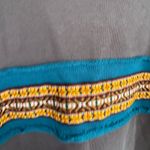 Natural Life  gray embroidered stripe sweatshirt size small/medium Photo 1