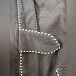 Jonathan Simkhai Black Long Sleeve Faux Belted Shirt Dress w/ White Trim Small Photo 5