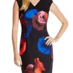 Ellen Tracy Blooms Multi Floral Sleeveless Dress Black Size 6 Photo 0