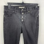 Madewell  9” Mid Rise Black Women’s Jeans Button Fly raw hem waist 25” Photo 1