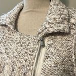 Chico's Chico’s Danika size 1 medium sleeveless zip up sweater tweeted moto vest brown Photo 3