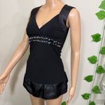 Siren Lily Black Sleeveless Top with Embellished Waist Photo 7