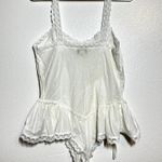 Victoria's Secret Vintage  Gold Label Teddy Bridal Cotton Lace Bow White Small Photo 4