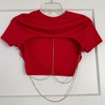 SheIn Red chain backless crop top Photo 1