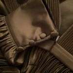 Mac Duggal  49718 Womens Olive Long Sleeve High Neck Heat Pleated Dress Flaws Photo 13