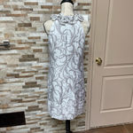 London Times  halter party shift dress shimmer white gray Sz 8 wedding guest Photo 13