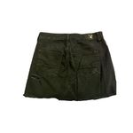 American Eagle Black Denim Mini Skirt Distressed Button Fly Frayed Hem Size 4 Photo 3