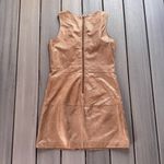 Badgley Mischka Women’s "Belle" Sleeveless Gold Genuine Leather Dress Size 8 Photo 1