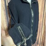 St. John  Jacket Vintage Women Black Sz 14 XL Knit Leather Trim Career Elegant Photo 3